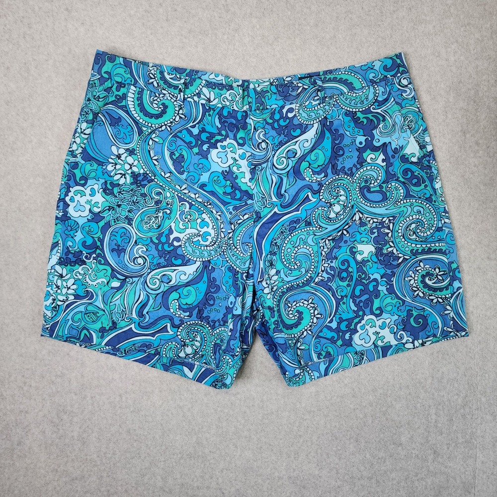Lilly Pulitzer Everglades Shorts Mens 44 Blue Paisley Chino Summer Resortwear